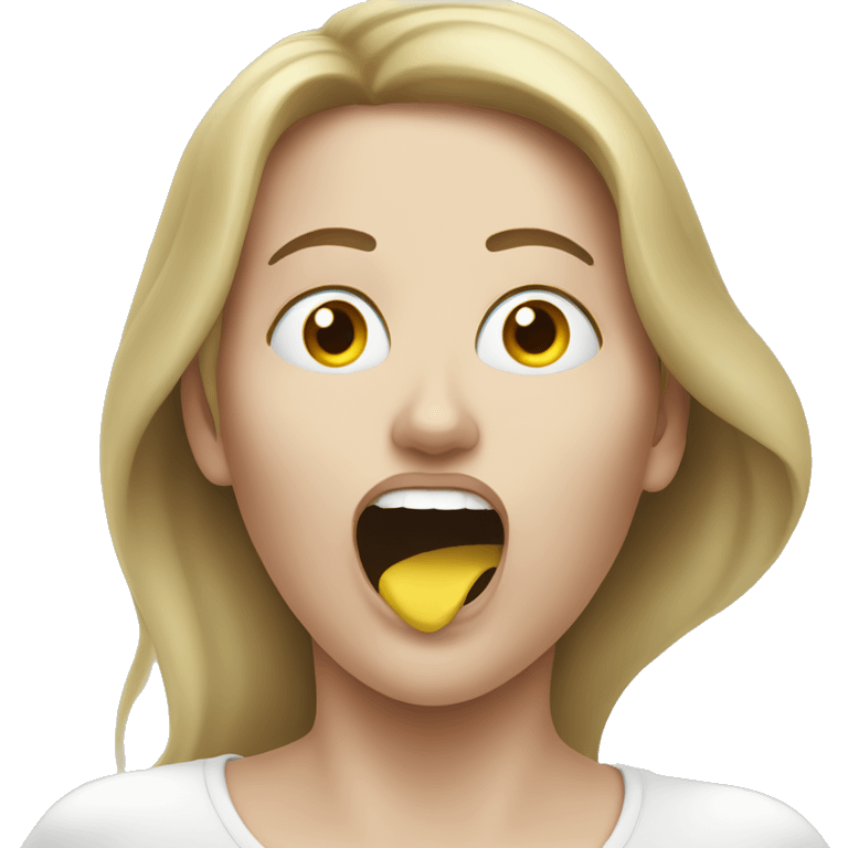 Woman lying on the ground. Ghost escaping through her mouth.  emoji