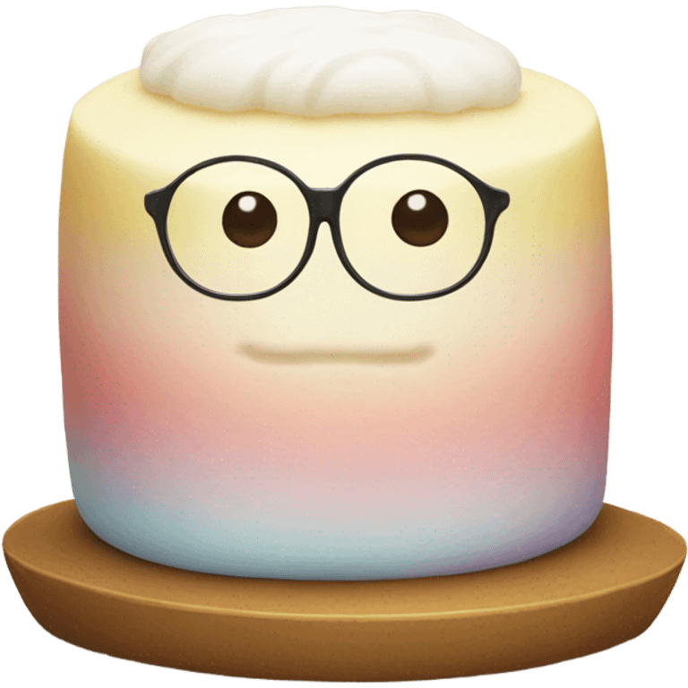 mochi, japanese cake, wearing glasses  emoji