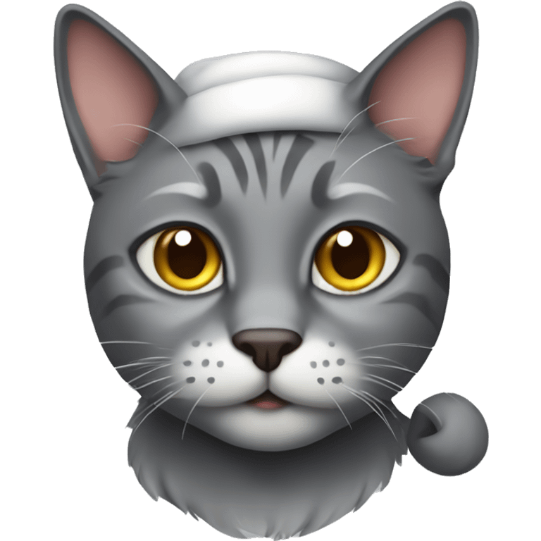 gray cat santa claus emoji