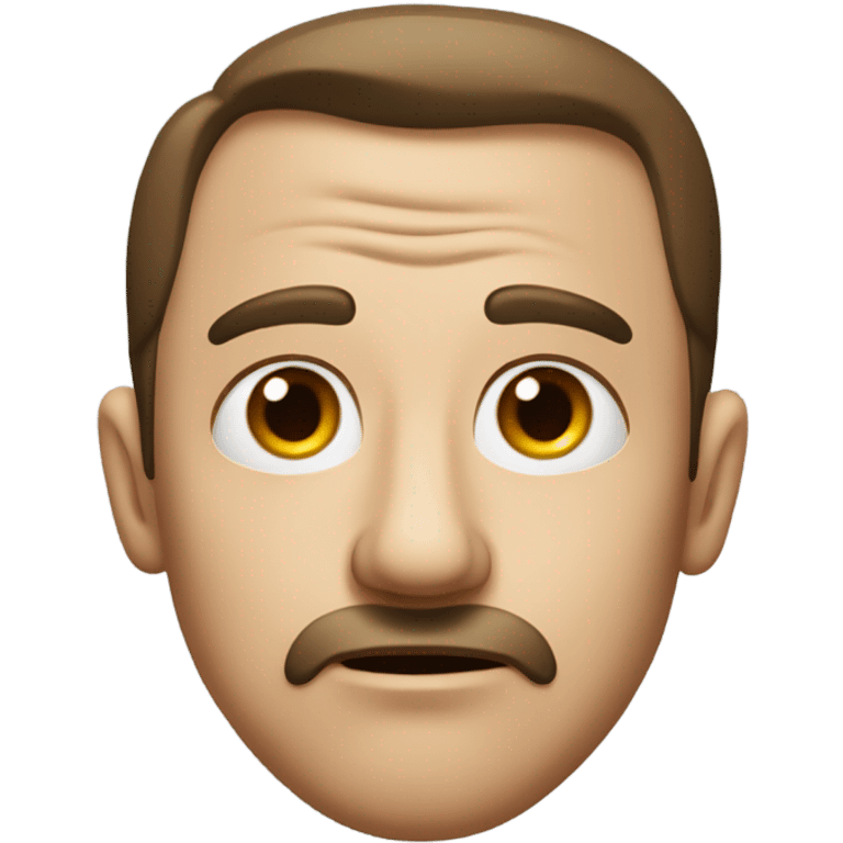 realistic portrait of a man skepticals or confused expression.  emoji