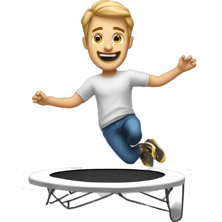 white man on trampoline  emoji