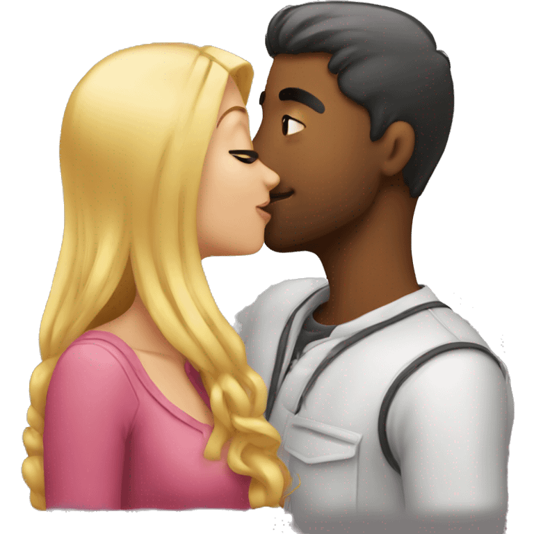 Girl kiss guy emoji