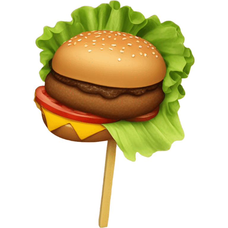 hamburger eating a corn dog emoji