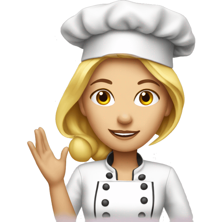 Blonde female chef salute  emoji