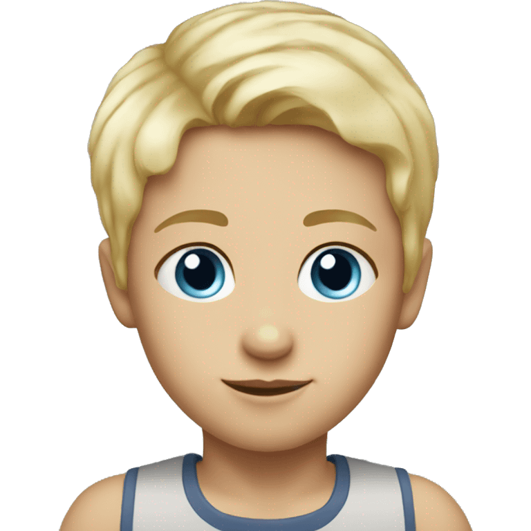 blond-short-hair-blue-eyes and her son emoji