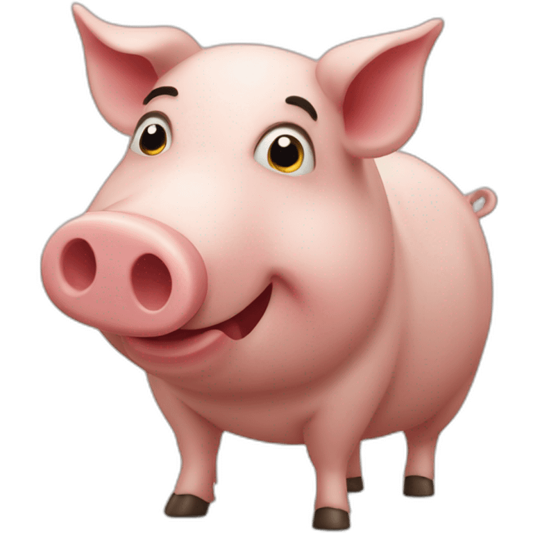 Cochon qui fait un cœur avec un cheval emoji