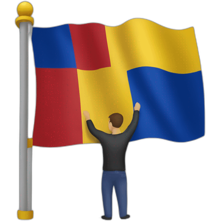 Romania flag in hand emoji