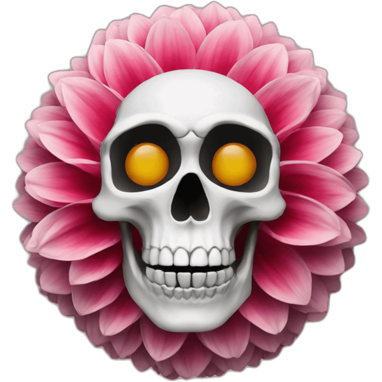 Skull in a dahlia flower emoji