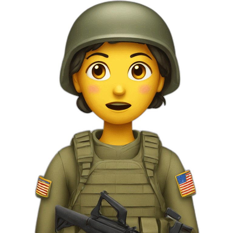 scared female solider emoji