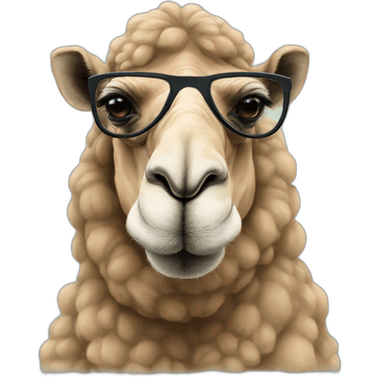 Anthro camel with glasses emoji