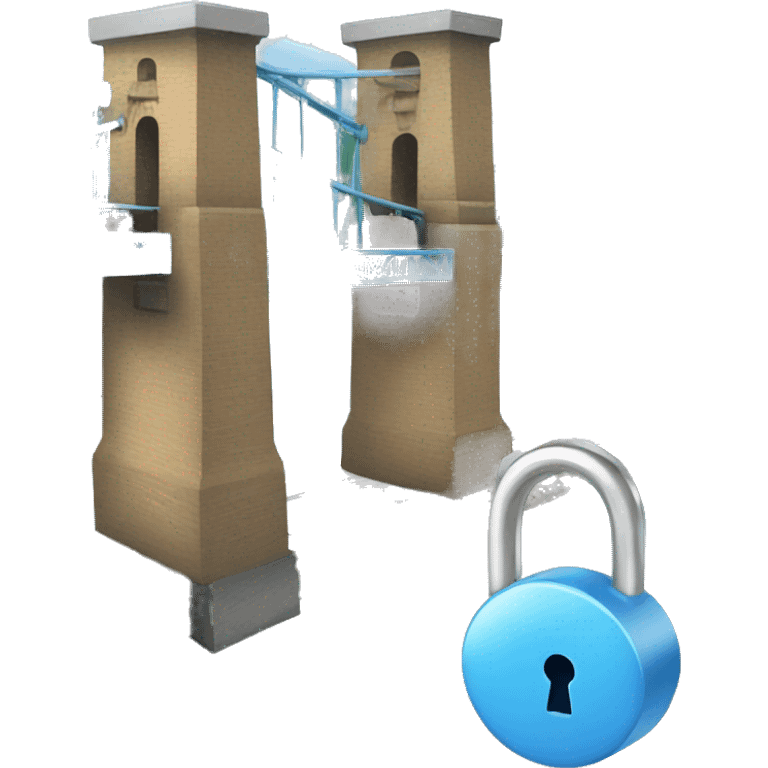 lock with blue bridge emoji