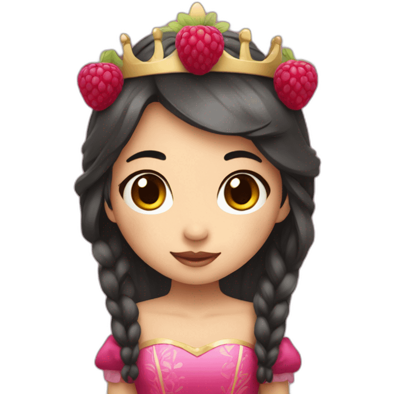 cute Asian raspberry princess with dark hair emoji