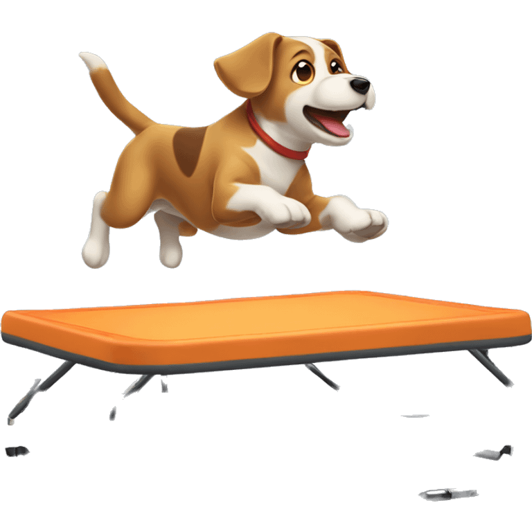 Dog jumping on trampoline  emoji