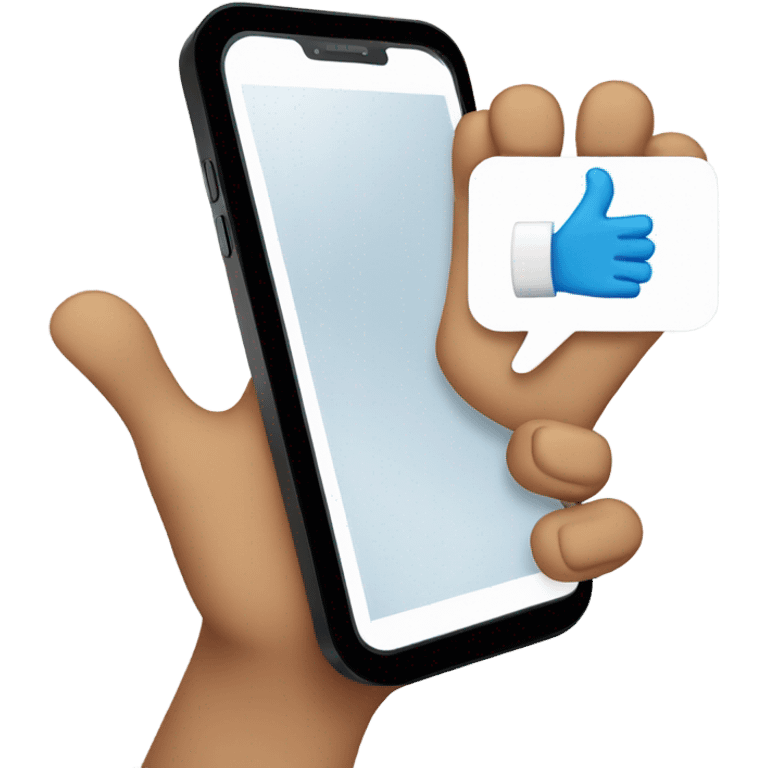 mobile phone with waving hand emoji