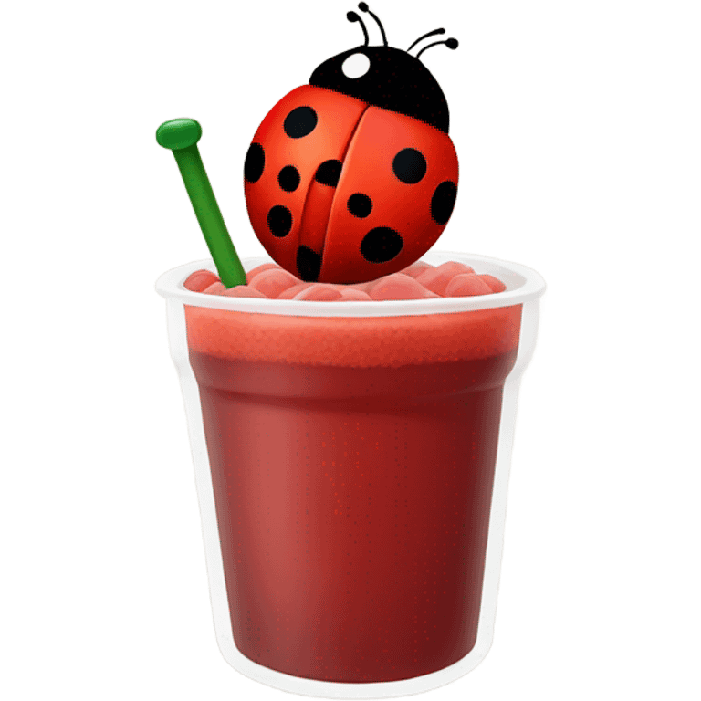 Red boba with a ladybug on top emoji