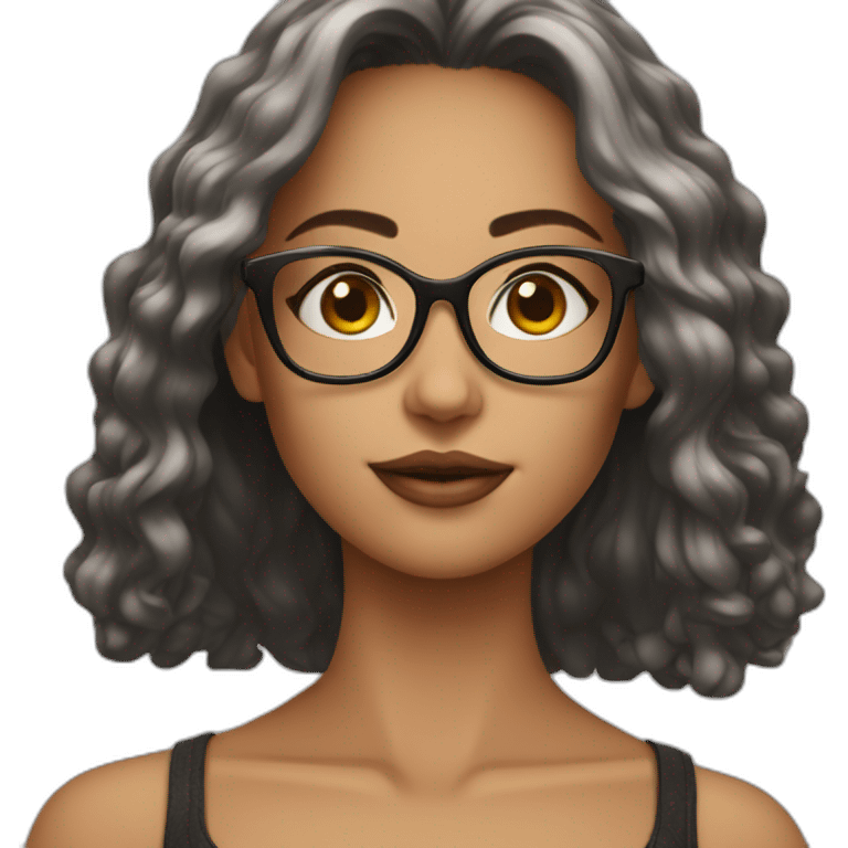 Sexy girl wearing glasses emoji