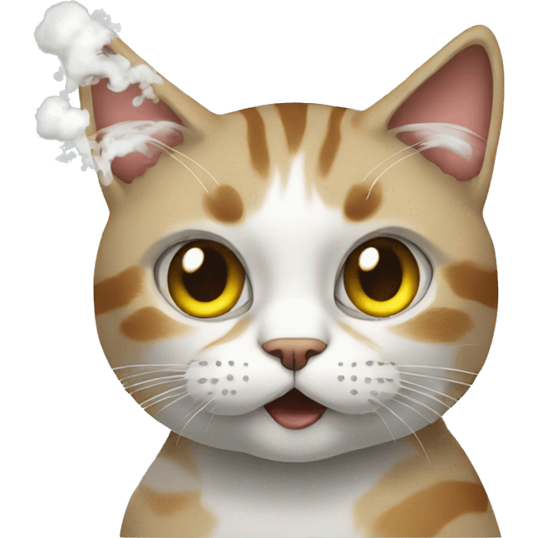 cat with vape emoji