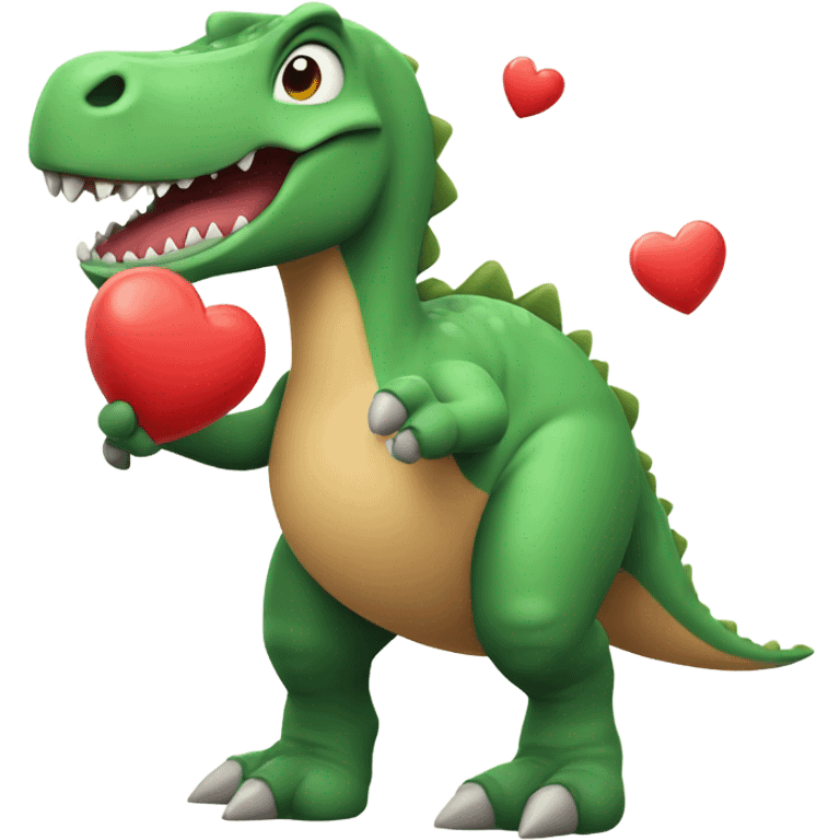 Dinosaur sending love emoji