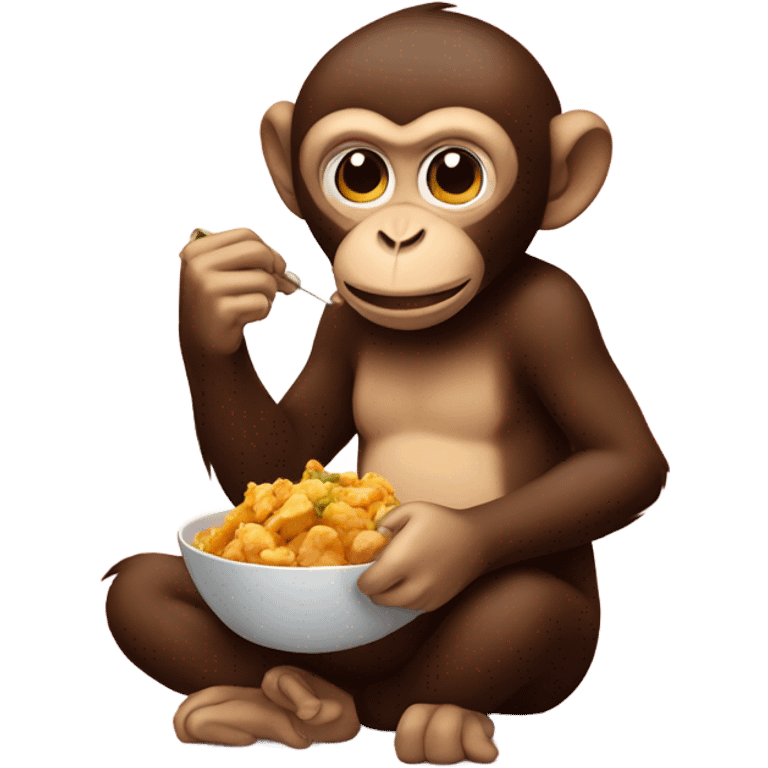 Monkey eating chicken  emoji