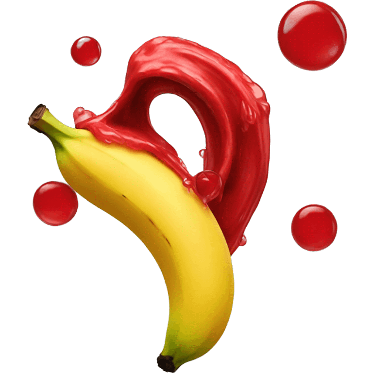 banana covered in red juice  emoji