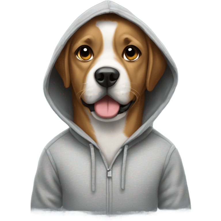 Dog wearing hoodie emoji