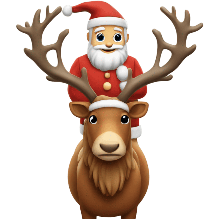 Santa riding a reindeer emoji