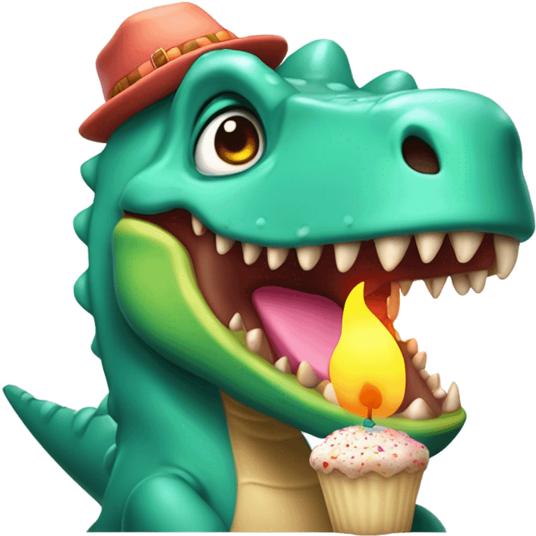 Dinosaurio de cumpleaños emoji