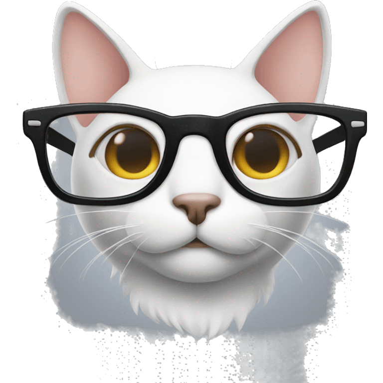 Cat glasses book  emoji