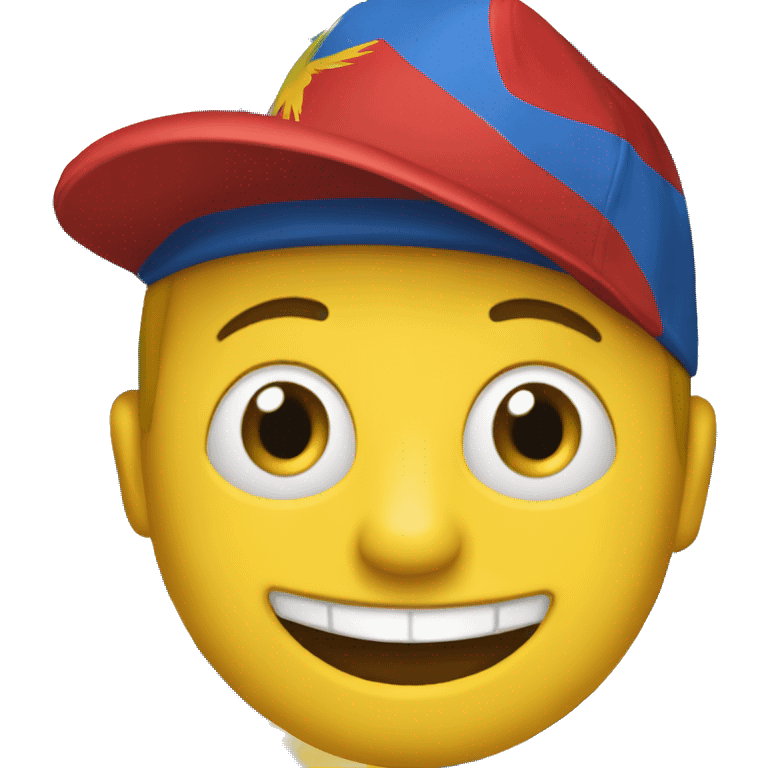 Happy with Colombian Cap (Yellow, Blue and red color) emoji