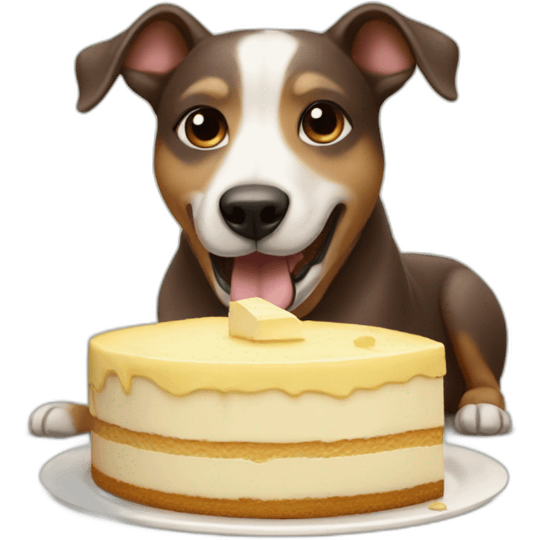 dog eating cheesecake emoji