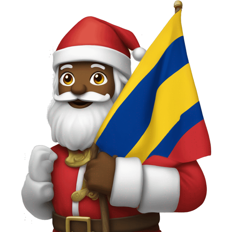 Santa Claus with a Colombia flag emoji