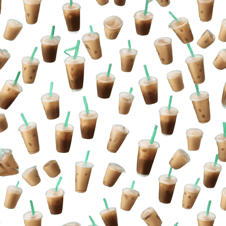 Starbuck ice coffee with ice cubes emoji