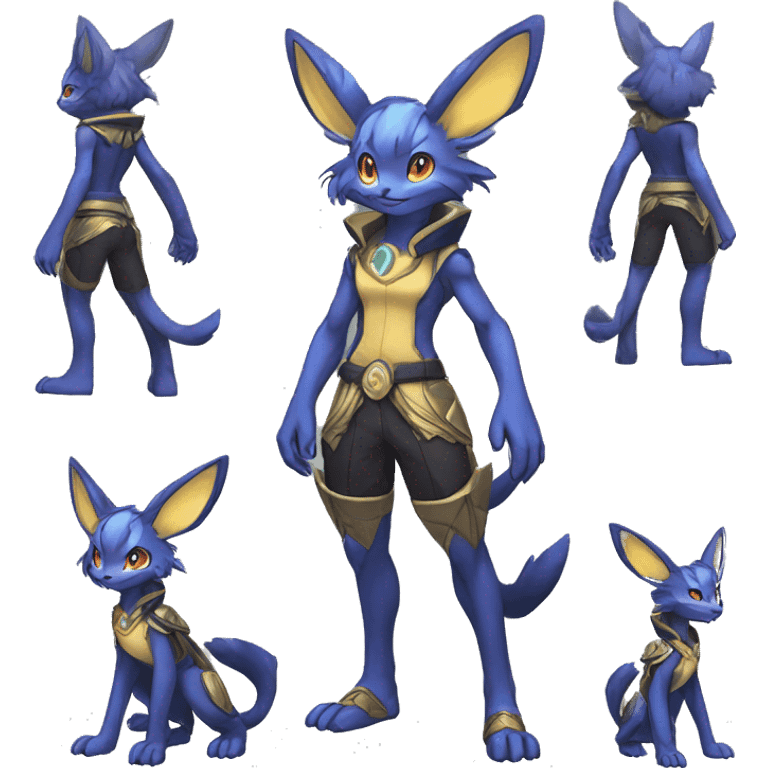 Anthro Sona Cool Edgy Legendary Colorful Shy Shiny Fakemon-Pokémon-Fantasy-Creature With Full Body Detailed High Quality emoji