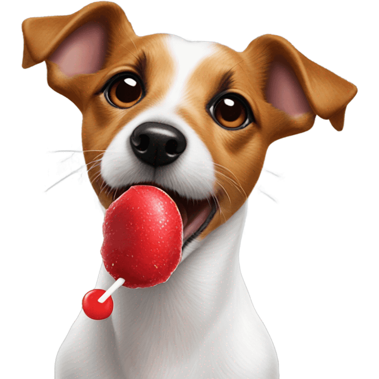 Jack Russell Terrier Licking Chupa Chups emoji