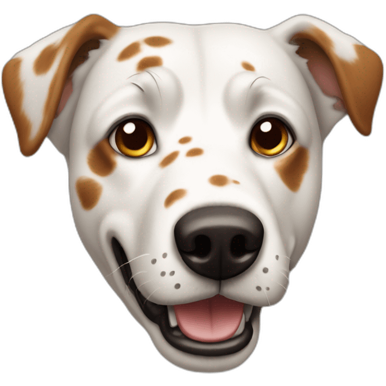 White mongrel dog with brown spots emoji