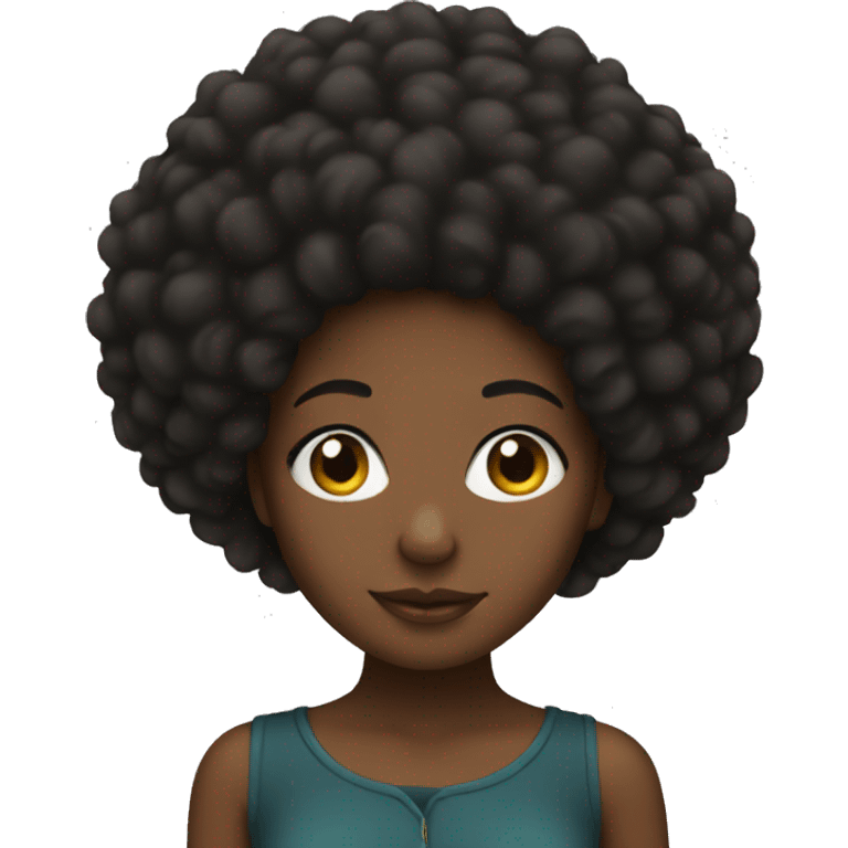 black girl with afro emoji