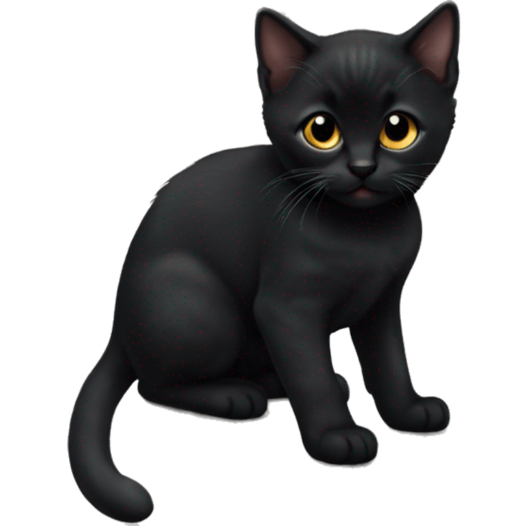 Black Bombay kitten emoji