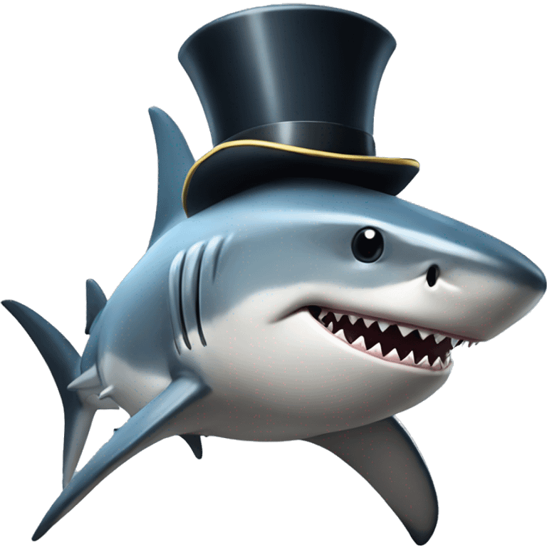 shark with tophat emoji