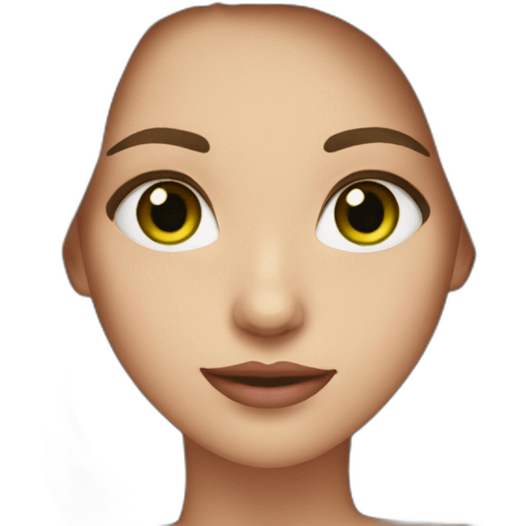 Female with green eyes, brown hair, pink lips emoji