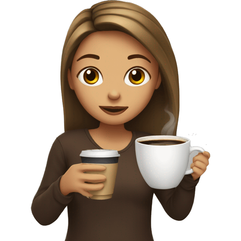 girl drinking coffee emoji