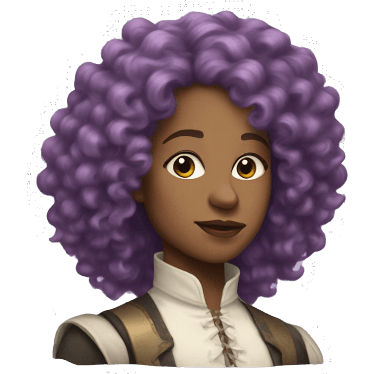 Three musketeers black women lilac curly hair emoji