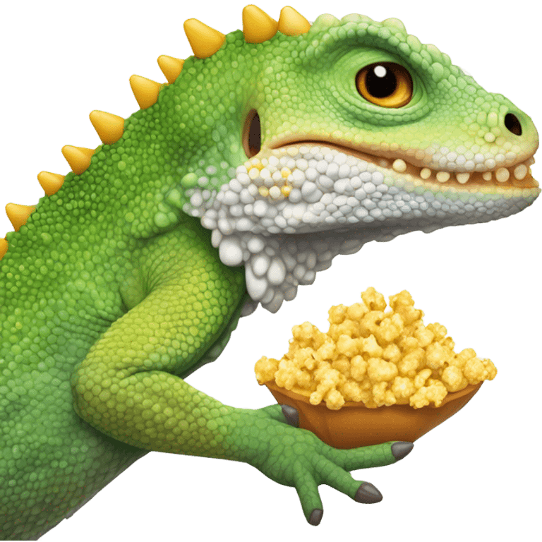 Lizard eating popcorn emoji