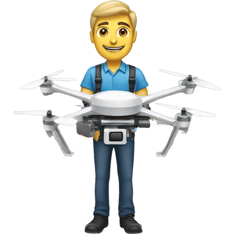 man holding a drone control panel in his hands emoji