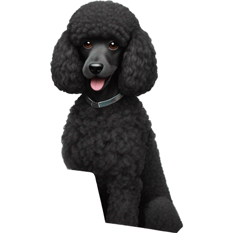 Black poodle goes to work emoji