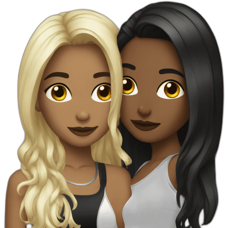 two. Girls in nightclub. emoji