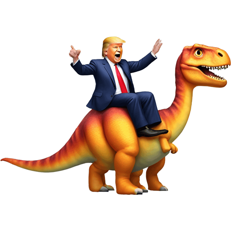 Donald trump riding dinosaurs emoji