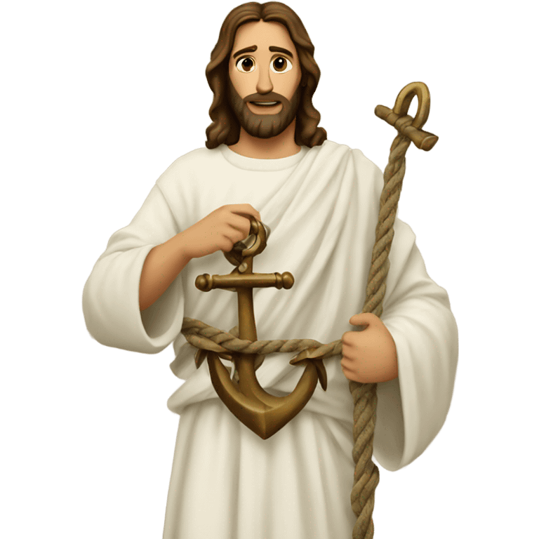 jesus holding an anchor emoji