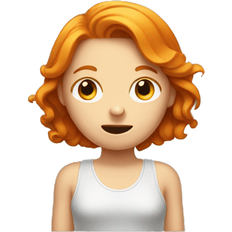 ginger girl shrugging  emoji