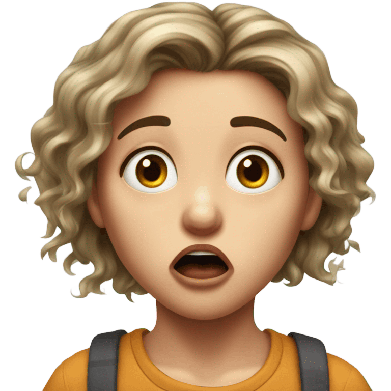 realistic portrait of shocked girl emoji