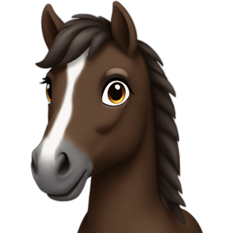 Pony  dark brown emoji